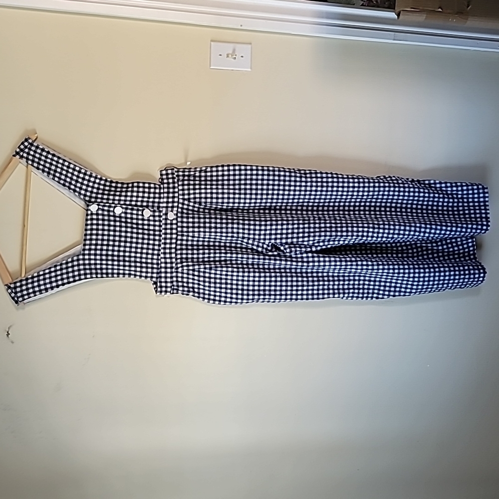 Zara Basic Gingham Checked Jumpsuit Size S - image 4